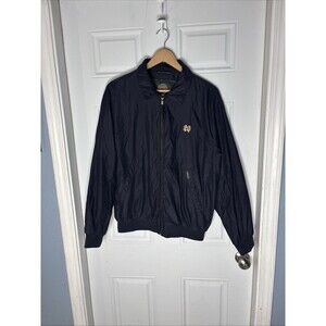 NOTRE DAME FIGHTING IRISH Jacket Windbreaker Men’s Medium WEATHERPROOF Sewn Logo
